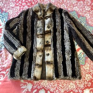 Vintage knitted fur coat